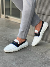 Load image into Gallery viewer, Benson Stripe Detailed Roc White Shoes
