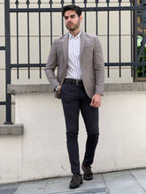 Load image into Gallery viewer, Ben Slim Fit High Quality Self-Patterned Beige Blazer

