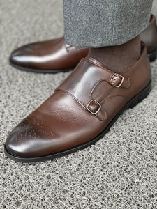 Reese Special Edition Double Buckled Brown Classic Leather Shoes