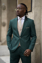 Load image into Gallery viewer, Noah Slim Fit Striped Green Suit
