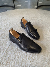 Load image into Gallery viewer, Everson Sardinelli Double Buckled Drop Leather Black Shoes

