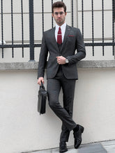 Load image into Gallery viewer, Louis Slim Fit High Quality Patterned Anthracite &amp; Business Suit
