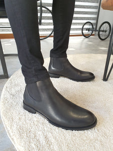 Morris Genuine Leather Black Boots Shoes