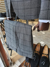Load image into Gallery viewer, Monroe Slim Fit Grey Plaid Suit
