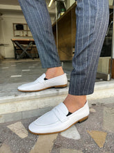 Load image into Gallery viewer, Morrison White Genuine Leather Loafers
