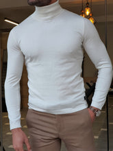 Load image into Gallery viewer, Henry Slim Fit White Turtleneck
