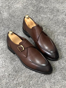Luxe Special Edition Buckle Detailed Brown Classic Loafer