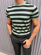 Load image into Gallery viewer, Noah Slim Fit Mint Striped Knit Tees
