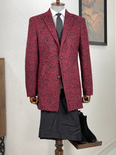 Load image into Gallery viewer, Connor Slim Fit Claret Red Patterned Coat
