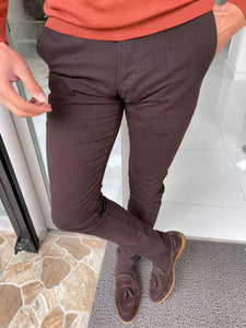 Reese Slim Fit Side Pocket Brown Pants