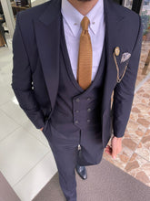 Load image into Gallery viewer, Carson Slim Fit Navy Blue Woolen Suit
