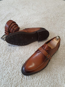 Ross Sardinelli Single Buckled Classic Tan Leather Shoes