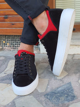 Load image into Gallery viewer, Lucas Sardinelli Eva Sole Black &amp; Red Suede Leather Shoes
