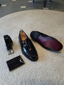 Max Sardinelli Tasseled Detailed Black Loafer