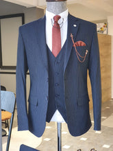 Load image into Gallery viewer, Ralph SLim Fit Navy Blue Striped Suit
