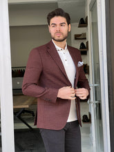 Load image into Gallery viewer, Fred Slim Fit High Quality Knitted Brown Blazer
