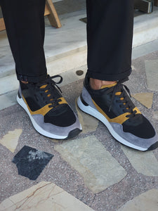 Max Sardinelli Eva Sole Black & Yellow Leather Shoes