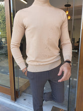 Load image into Gallery viewer, Morris Slim Fit Long Sleeve Beige Sweater
