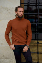 Load image into Gallery viewer, Ted Slim Fit Camel Turtleneck Sweater
