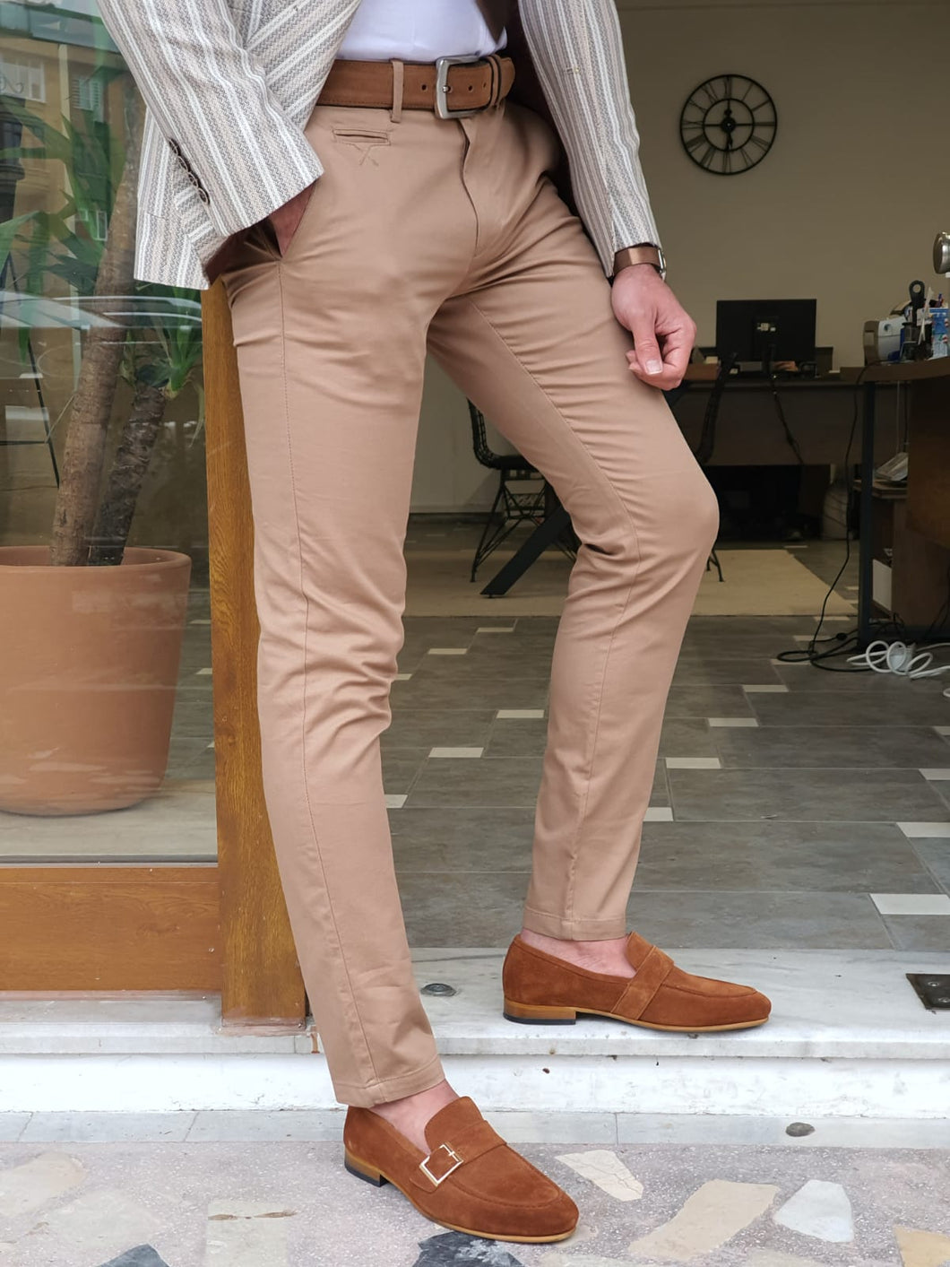 Vince Slim Fit Special Edition Side Pocket Camel Cotton Pants