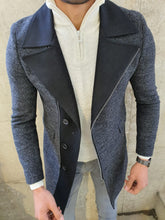 Load image into Gallery viewer, Lance Anthracite Slim Fit Zippered Woolen Coat
