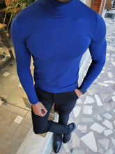 Load image into Gallery viewer, Henry Slim Fit Parliament Blue Sweater
