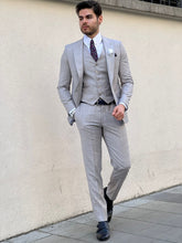 Load image into Gallery viewer, Ben Slim Fit High Quality Plaid Wool Grey Suit
