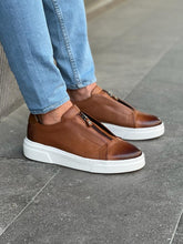 Load image into Gallery viewer, Benson Zippered Detail Eva Sole Camel Sneakers
