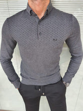 Load image into Gallery viewer, Kyle Slim Fit Long Sleeve Combed Grey Tees
