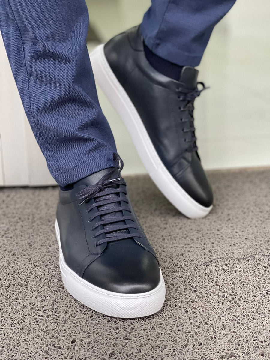 Cameron Special Edition Eva Sole Navy Leather Sneakers – MCR TAILOR