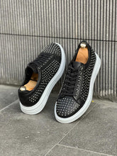 Load image into Gallery viewer, Benson Staple Detailed Eva Sole Black Sneakers
