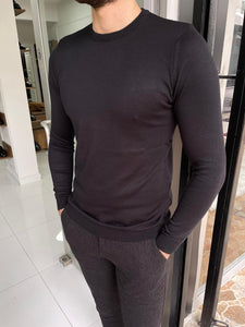 Carson Slim Fit Black Sweater