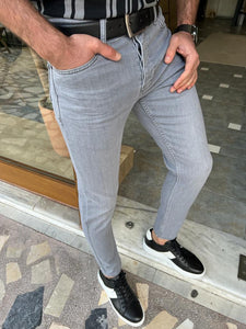 Lars Slim Fit Lycra Grey Jeans