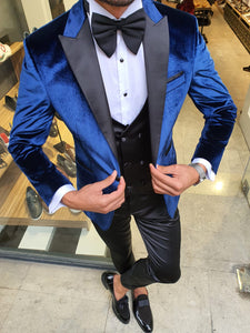 Royal Special Edition Slim Fit Indigo Velvet Tuxedo