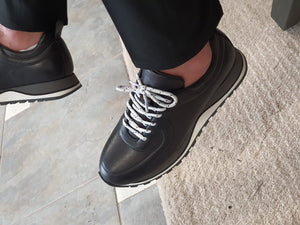 Logan Sardinelli Lace Up Black Sneakers