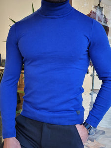 Henry Slim Fit Parliament Blue Sweater