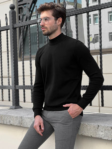 Naze Slim Fit Black Turtleneck Sweater