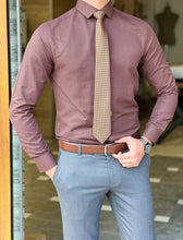 Load image into Gallery viewer, Nate Slim Fit Brown Shirt
