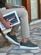 Load image into Gallery viewer, Lars New Design Zippered Detailed Eva Sole Khaki Loafer

