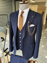 Load image into Gallery viewer, Ross Slim Fit BiStretch Navy Blue Suit
