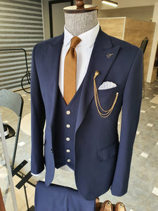Ross Slim Fit BiStretch Navy Blue Suit