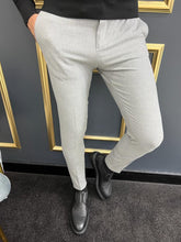 Load image into Gallery viewer, Thread Slim Fit Rope Detailed Grey Trousers

