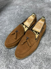 Load image into Gallery viewer, Brett Special Edition Tasseled Suede Leather Tan Loafer
