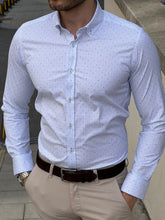 Load image into Gallery viewer, Ben Slim Fit High Quality Patterned Blue Shirt
