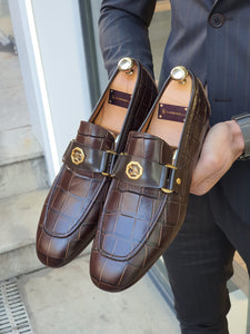 Shleton Sardinelli Brown Buckled Leather Shoes