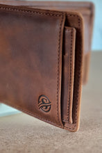 Load image into Gallery viewer, Sardinelli Hidden Card Section Tan Leather Wallet
