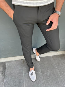 Benson Slim Fit Black Trousers