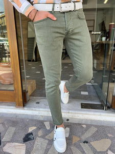 Lars Slim Fit Khaki Lycra Jeans
