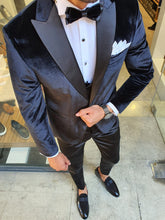 Load image into Gallery viewer, Harringate Sardinelli Slim Fit Velvet Black Tuxedo (Special Edition)
