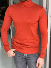 Load image into Gallery viewer, Carson Slim Fit Orange Turtleneck Sweater
